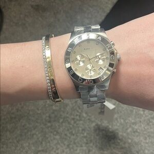 Marc By Marc Jacobs Silver Chronograph Bracelet Watch